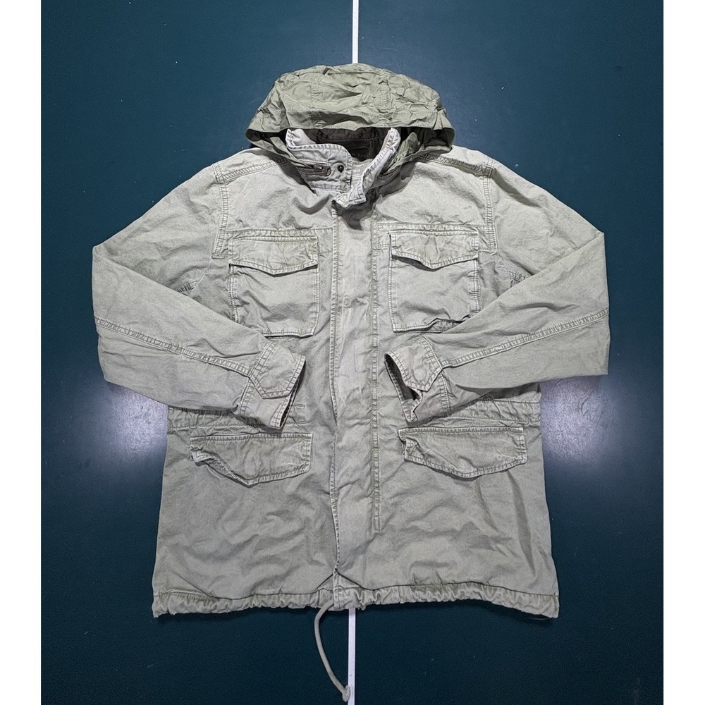 American Eagle Outfitters Military Utility Field Jacket Men's Large Green Hooded